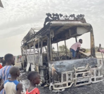 Autoroute Ila Touba : Un bus, en partance pour Dakar, complétement calciné ce matin