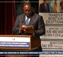 Photos/ Rnu: Le Président de la République, Macky Sall, lors du lancement des opérations de transferts monétaires exceptionnels