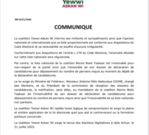 Nouvelle sortie de Yaw: "Notre liste proportionnelle est conforme aux dispositions du code électoral..."