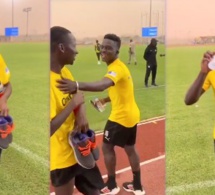 URGENT; Galop d'entrainement des lions la belle complicité entre Bamba Dieng et Pape Matar Sarr.