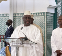 Macky Sall à la Grande Mosquée sur les législatives: "L’Etat restera vigilant car la violence doit être bannie… »
