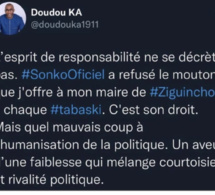 Ziguinchor: Pour sa première Tabaski, le maire Ousmane Sonko refuse le mouton offert par Doudou Kâ
