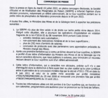 Phosphates de Matam : le Ministère des Mines et de la Géologie apporte des précisions sur...