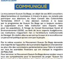 ​Gueum Sa Bopp crache sur le HCCT et demande aussi la suppression du CESE
