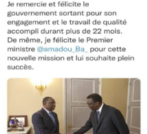 Amadou Ba nouveau Premier ministre : les félicitations et souhaits du président Macky Sall