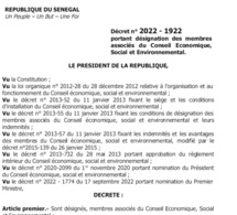 Cese: Quarante cinq conseillers nommés par le Président Macky Sall