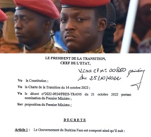 Burkina Faso : Un gouvernement de 23 membres pour diriger la transition