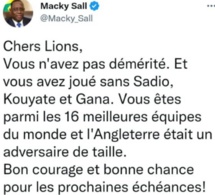 Qatar 2022 : Laminés par l'Angleterre, les "Lions" encouragés par le Président Macky Sall