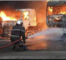 Kaffrine: Deux camions remplis de foin ont pris feu, ce dimanche