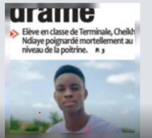 Foyer des jeunes de Médina Sabakh: Cheikh Ndiaye poignardé à mort