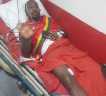 Photo : Guy Marius Sagna sur son lit d'hôpital