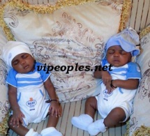 Les jumeaux de Aziz Ndiaye avec sa seconde douce moitié Miss Ndiaye