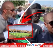 Belle complicité entre Bouba Ndour et Elimane Lam à l'inauguration du terrain de liberté 6 offert..