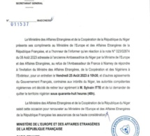 Niger : La junte au pouvoir expulse l’ambassadeur de France déclaré Persona no grata (Officiel)