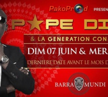 Pape Diouf ce vendredi à Richard Toll, Samedi au King Fahd Place avec les cauris d'or, Dimanche 07 et Mercredi 10 au BARAMUNDI.