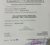 Prix international Macky Sall pour la culture, la paix et le développement créé