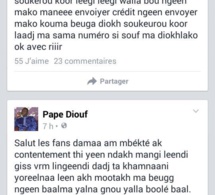 Alerte sur facebook: Le compte du chanteur Pape Diouf utilisé par des tiers malintentionnés pour demander du "sukarou koor"