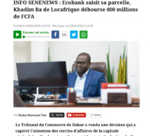 Démenti : Aucune saisie de parcelle par Ecobank concernant Khadim Ba de Locafrique