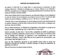 Le décret portant dissolution du Pastef abrogé (Document)