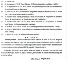 Conseil Supérieur de la Magistrature : Le magistrat Mamadou Diop en devient le nouveau Secrétaire général