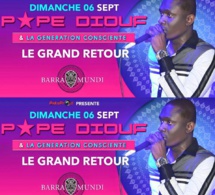Rendez-vous ce dimanche au Baramundi avec Pako Prod qui vous présente le doyen de la musique Pape Diouf.