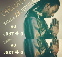 Carlou D en Live ce samedi 19 septembre au JUST 4 U.