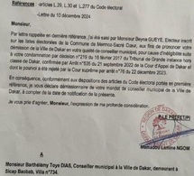 Notification de révocation du mandat de maire de Dakar de Barth : Le préfet déclare démissionnaire le maire de Dakar