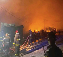 Kaolack : Un incendie ravage des dizaines de cantines du marché Guédj