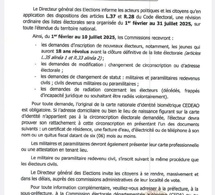 Document : Le ministère de l’intérieur annonce une révision des listes électorales