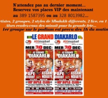 Pape Diouf et la génération consciente sont arrivés pour le premier show ce mercredi 30 Décembre à la Discotheque VIP DIPLO CLUB centro commerciale 2000 (via vittorio emanuele 20- Roncadelle-BRESCIA