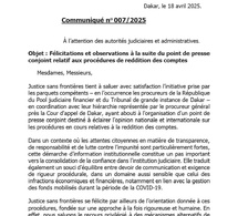 Communique de Justice Sans Frontière (JSF) relative à la sortie des procureurs du PFJ