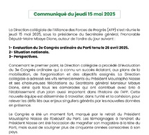 L’AFP a décidé de participer au dialogue du 28 mai 2025