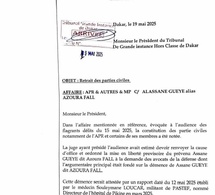 L'APR par le biais de ses avocats retire sa constitution de Parti civile sur l'affaire Azoura.