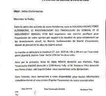 Communiqué de presse Le Nouveau Front Force Alternative (NFFA