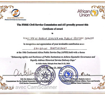 Journée africaine de la Fonction publique : Double distinction pour le Sénégal à Addis-Abeba