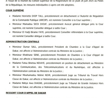 Le Conseil supérieur de la magistrature procède à d’importantes nominations