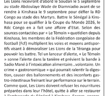LES LIONS À KINSHASA ATTENTION À L'INTOXICATION ALIMENTAIRE!
