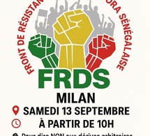 COMMUNIQUE DE PRESSE FRDS SUR LA VISITE DE SONKO A MILAN EN ITALIE