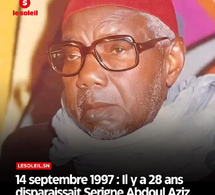 14 septembre 1997 – 14 septembre 2025 : Serigne Abdoul Aziz Sy Dabakh, plus que présent dans le cœur des Sénégalais !