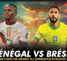 Match amical : le Sénégal tombe 2-0 face au Brésil et voit sa série d’invincibilité s’arrêter