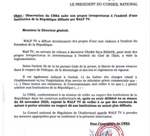 Diffusion des propos de Cheikh Bara Ndiaye: Le CNRA recadre WALF TV