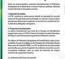 La FSF rassure et confirme l’entraînement des Lions à Rabat