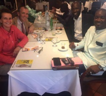 Un agréable déjeuner avec le consul général de la France au Sénégal, Olivier Serot Almeras et sa femme Irene.