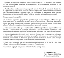 Communique du Parti PASS-PASS: Indignation et mise en demeure au peuple Sénégalais
