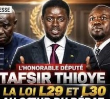 [ EN DIRECT ] CONFÉRENCE DE PRESSE DE L’HONORABLE DÉPUTÉ TAFSIR THIOYE : LA LOI L29 ET L30 AU CŒUR