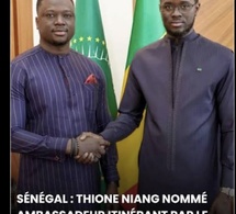 Thione Niang rejoint la diplomatie sénégalaise pour porter l’image du pays à l’international