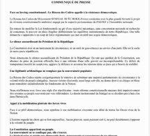 COMMUNIQUÉ DE PRESSE Paris, le 28 juin 2026 Réseau des Cadres de Sénégal Bunu Bokk – France Face au forcing constitutionnel : Le Réseau des Cadres appelle à la résistance démocratique.
