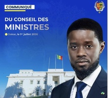 COMMUNIQUE DU CONSEIL DES MINISTRES DU 1er JUILLET 2026